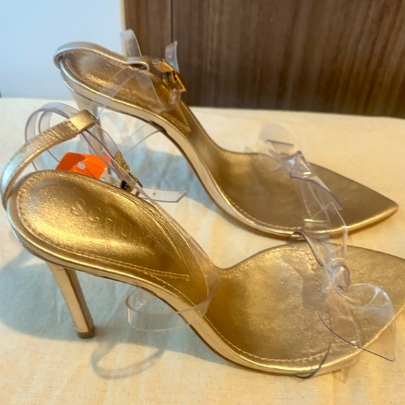 Brand NEW Schutz Elyda Gold Sandal 7.5 - Picture 4 of 8